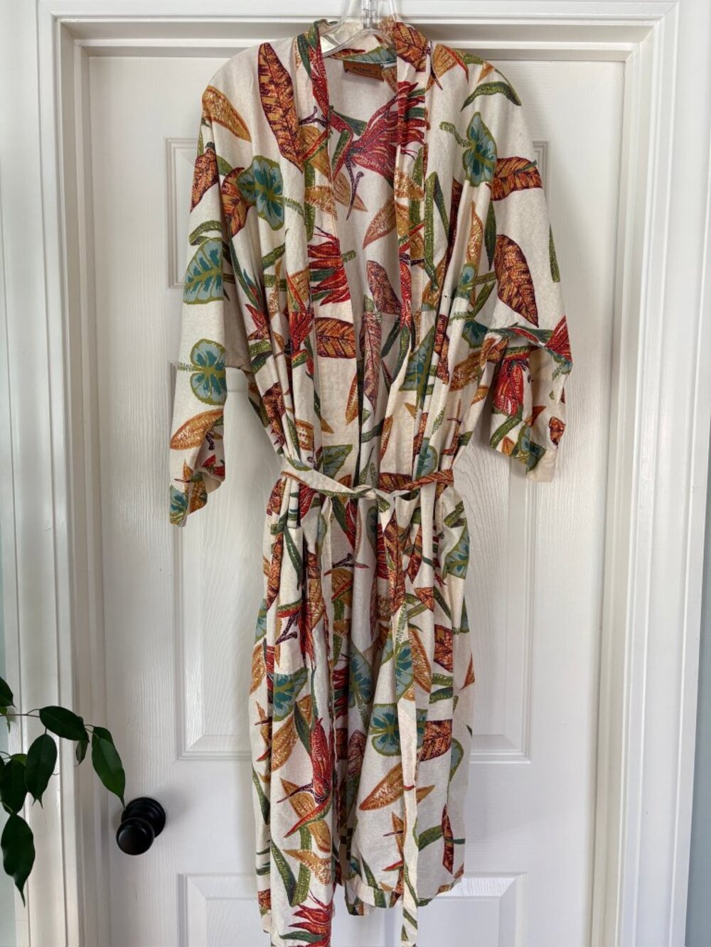 Vtg unisex Island Traditions of Hawaii kimono robe swim cover-up, L/XL